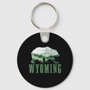 Wyoming Grizzly Bear Nature Hiking Camng Hiker Key Ring