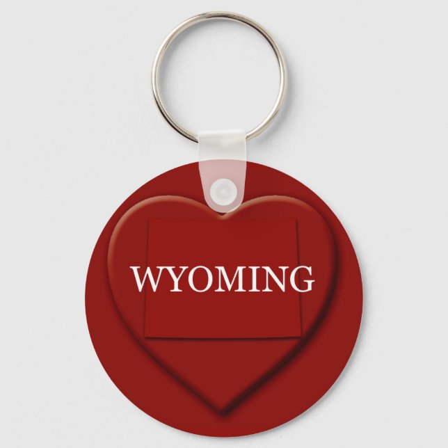 Wyoming Heart Map Keychain (Front)