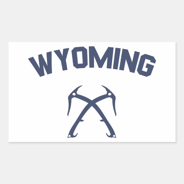 Wyoming Ice Climbing Rectangular Sticker (Front)