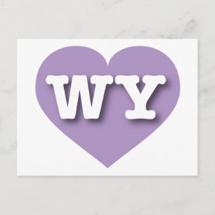 Wyoming Lavender Heart - I love WY Postcard