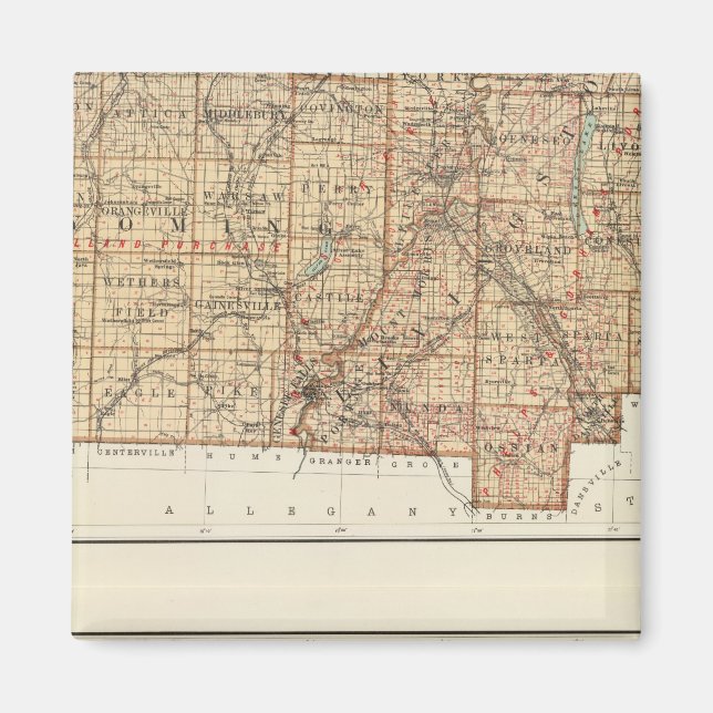 Wyoming, Livingston, Orleans, Genesee Magnet (Front)