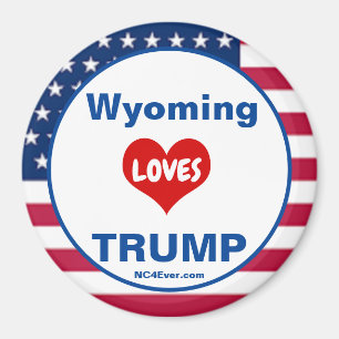 Wyoming LOVES TRUMP Patriotic Fridge Magnet