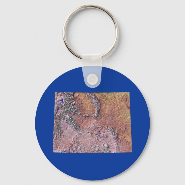 Wyoming Map Keychain (Front)