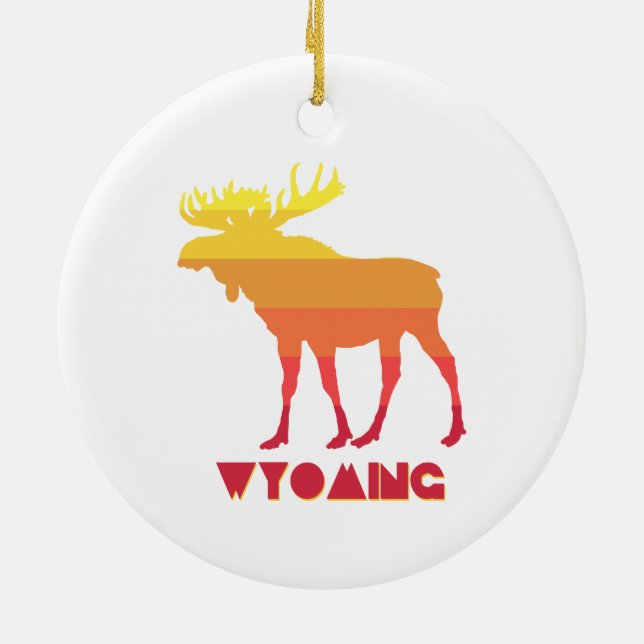 Wyoming Moose Ceramic Tree Decoration (Back)