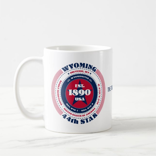 Wyoming Patriotic Circular Monogram Mug (Left)