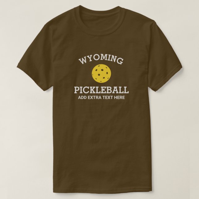 Wyoming Pickleball Club Partner Name Custom T-Shirt (Design Front)
