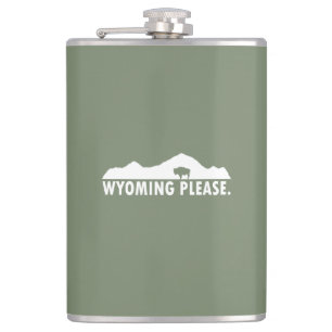 Wyoming Please Hip Flask