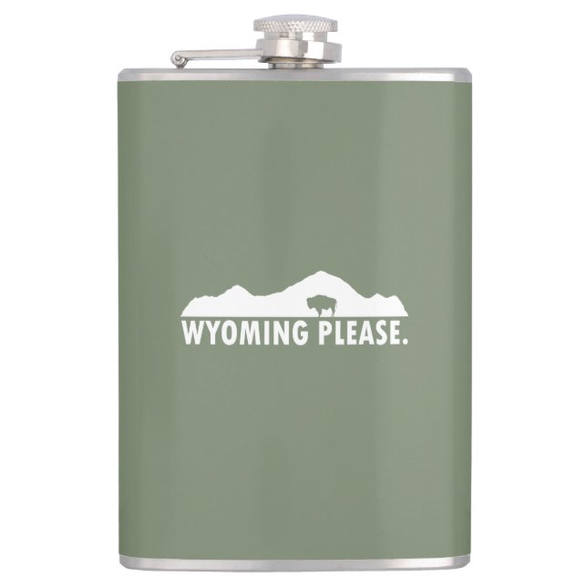 Wyoming Please Hip Flask (Front)