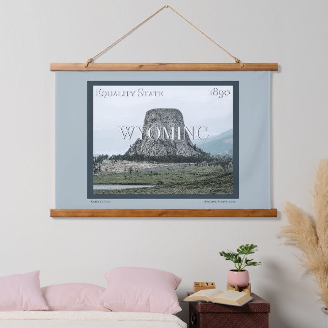Wyoming Poster Hanging Tapestry (Bedroom)