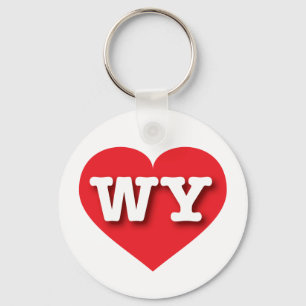 Wyoming Red Heart - I love WY Key Ring
