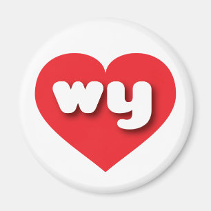 Wyoming red heart - I love wy Magnet