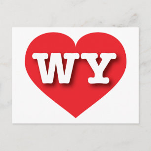Wyoming Red Heart - I love WY Postcard