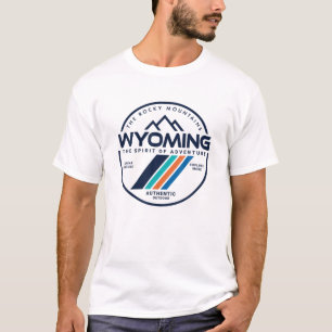 Wyoming Retro Vintage Mountain Outdoors State Grap T-Shirt