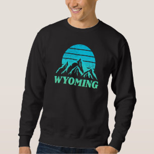 Wyoming Retro Vintage Outdoors Mountain Graphic De Sweatshirt