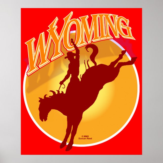 Wyoming rodeo sunrise poster (Front)