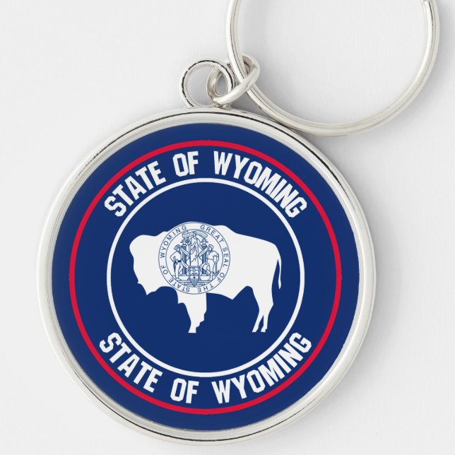 Wyoming Round Emblem Key Ring (Front)