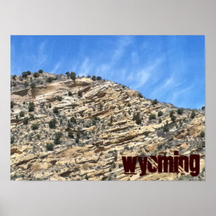 Wyoming scenic rock poster