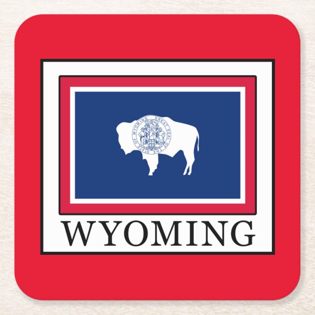 Wyoming Square Paper Coaster (Front)