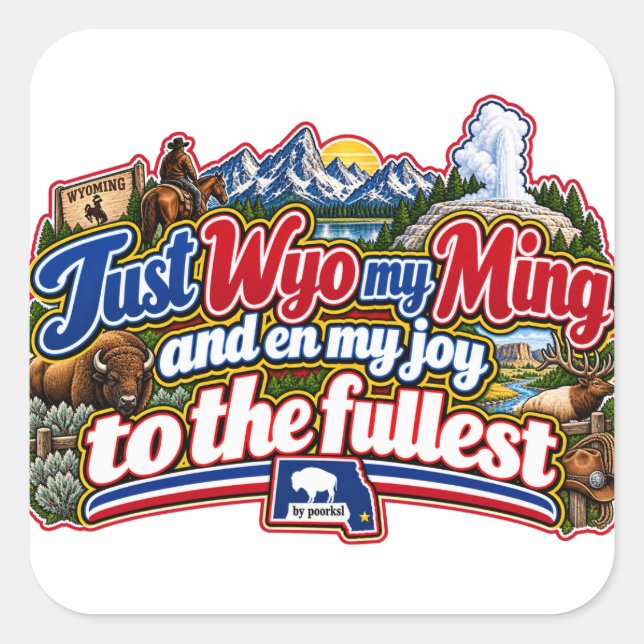 Wyoming square sticker (Front)