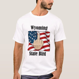 Wyoming state bird t-shirt middle finger