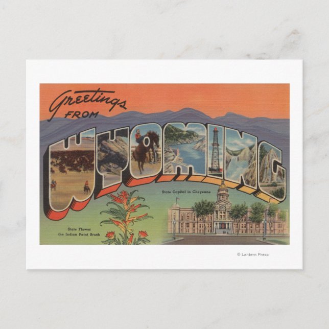 Wyoming (State Capital/Flower) Postcard (Front)