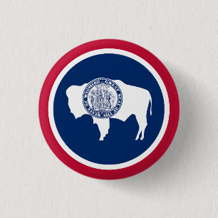 Wyoming State Flag 3 Cm Round Badge