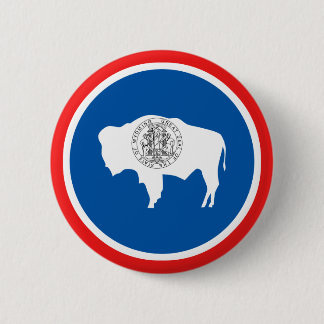 Wyoming State Flag 6 Cm Round Badge