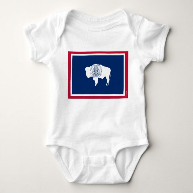 Wyoming State Flag Baby Bodysuit (Front)