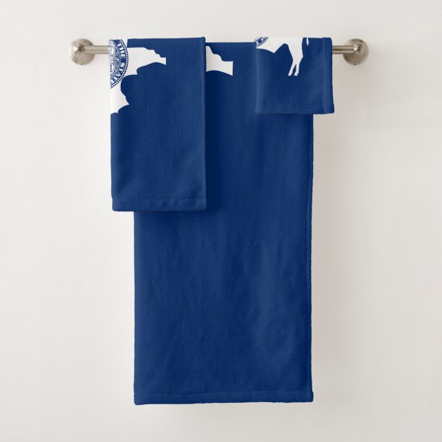 Wyoming State Flag Bath Towel Set (Insitu)