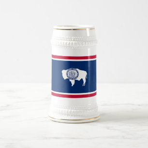 Wyoming State Flag Beer Stein