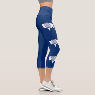 Wyoming State Flag Capri Leggings