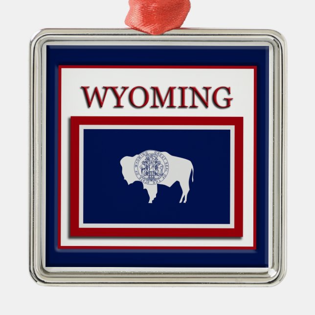 Wyoming State Flag Christmas Ornament (Front)