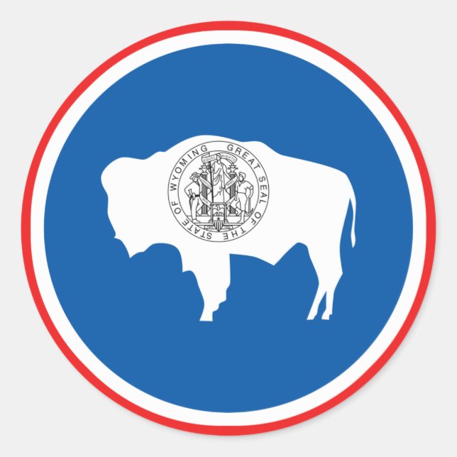 Wyoming State Flag Classic Round Sticker (Front)