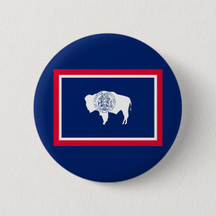 Wyoming State Flag Design 6 Cm Round Badge