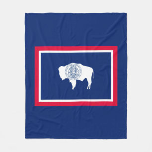 Wyoming State Flag Design Fleece Blanket