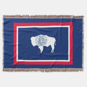 Wyoming State Flag Design Throw Blanket