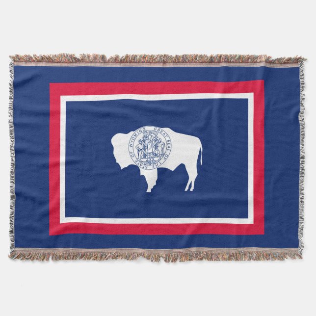 Wyoming State Flag Design Throw Blanket (Front)