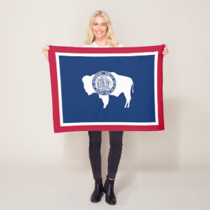 Wyoming State Flag Fleece Blanket