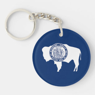 Wyoming State Flag Key Ring