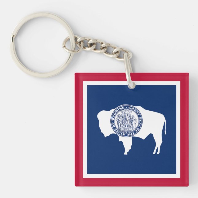 Wyoming State Flag Key Ring (Front)