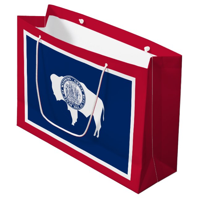 Wyoming State Flag Large Gift Bag (Front Angled)