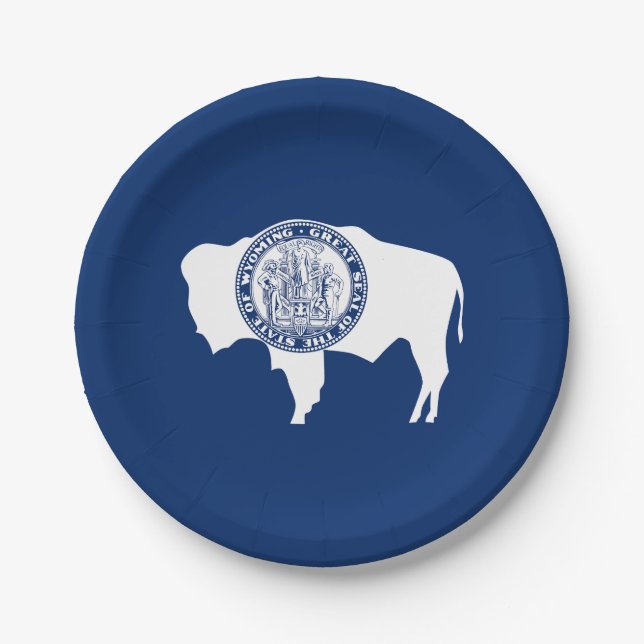 Wyoming State Flag Paper Plate (Front)