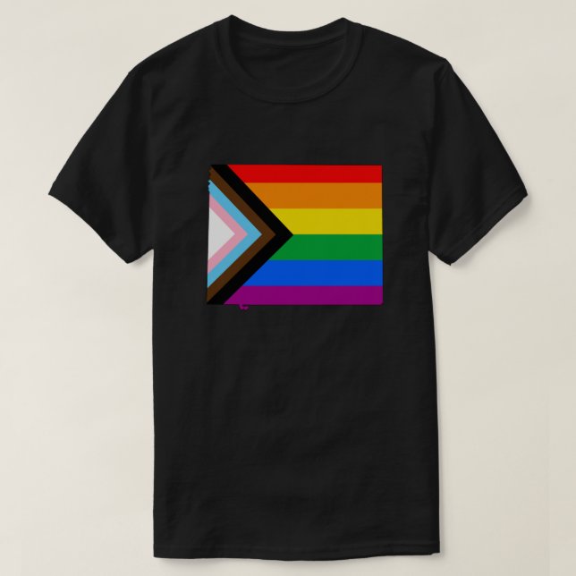 Wyoming State Pride LGBTQ Progress Pride T-Shirt (Design Front)