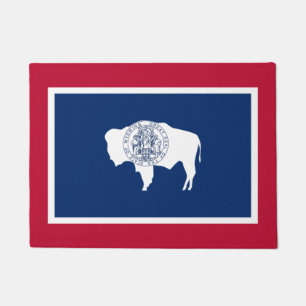 Wyoming State & Wyoming Flag /USA House Mats