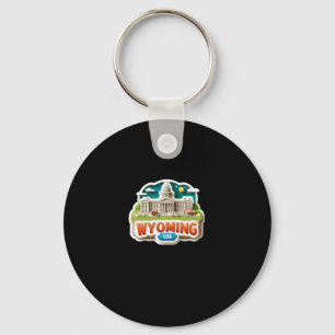 Wyoming Sticker Key Ring