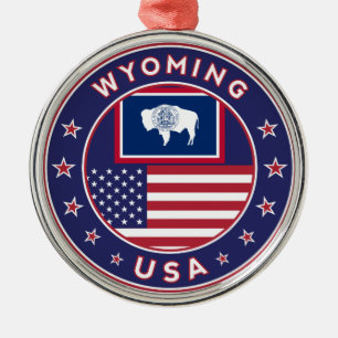'Wyoming sticker, phone case, tote bag, clock Metal Tree Decoration
