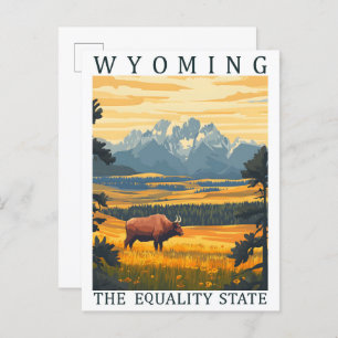 Wyoming the Equality State USA Travel Place Postcard