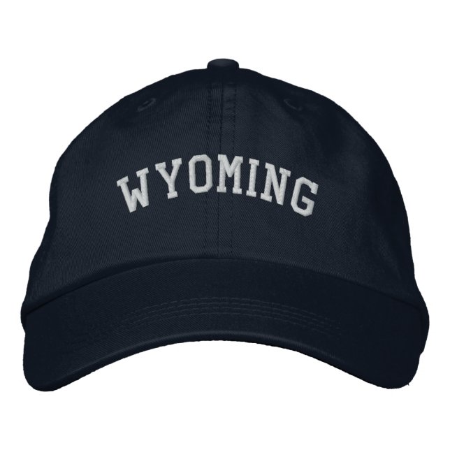 Wyoming USA  Embroidered Basic Cap Navy Blue (Front)
