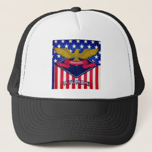 Wyoming USA Flag Trucker Hat