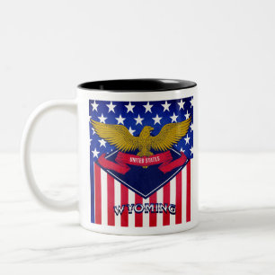 Wyoming USA Flag Two-Tone Coffee Mug